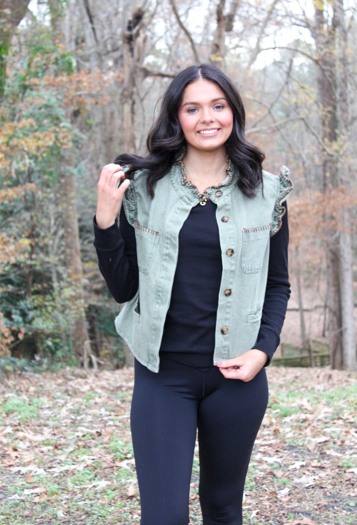 Green Denim Vest