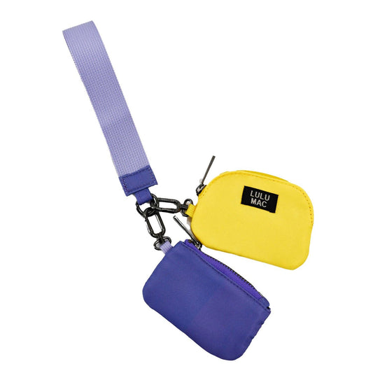 PRE_ORDER_Purple/Yellow Lulu Mac Double Pouch Wristlets
