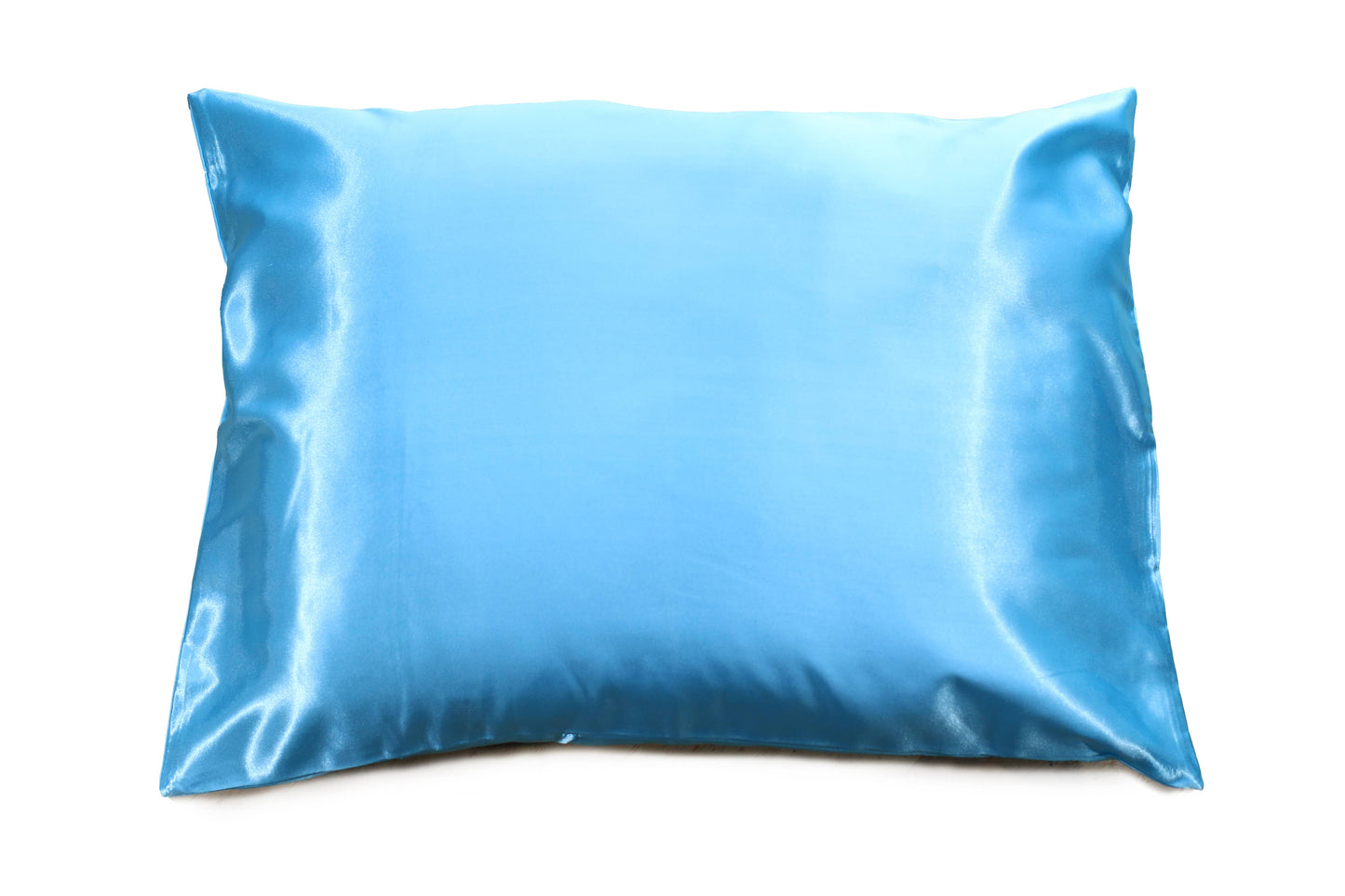 Pink Opalescent Gift Box with Bow - QN/STD Satin Pillowcase : Blue floral