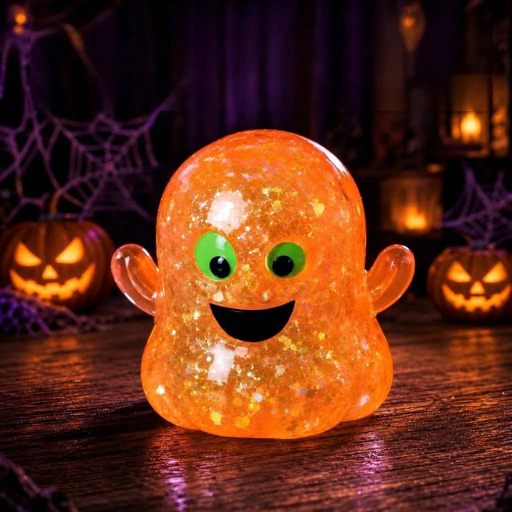 Halloween Ghost Pumpkin Stress Relief Squeeze Toy: Purple Ghost