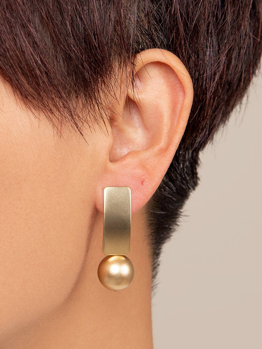 ZENZII: Matte Gold Resin Bead Drop Earring