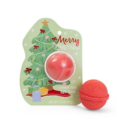 Christmas Tree Clamshell Bath Bomb - Merry Christmas