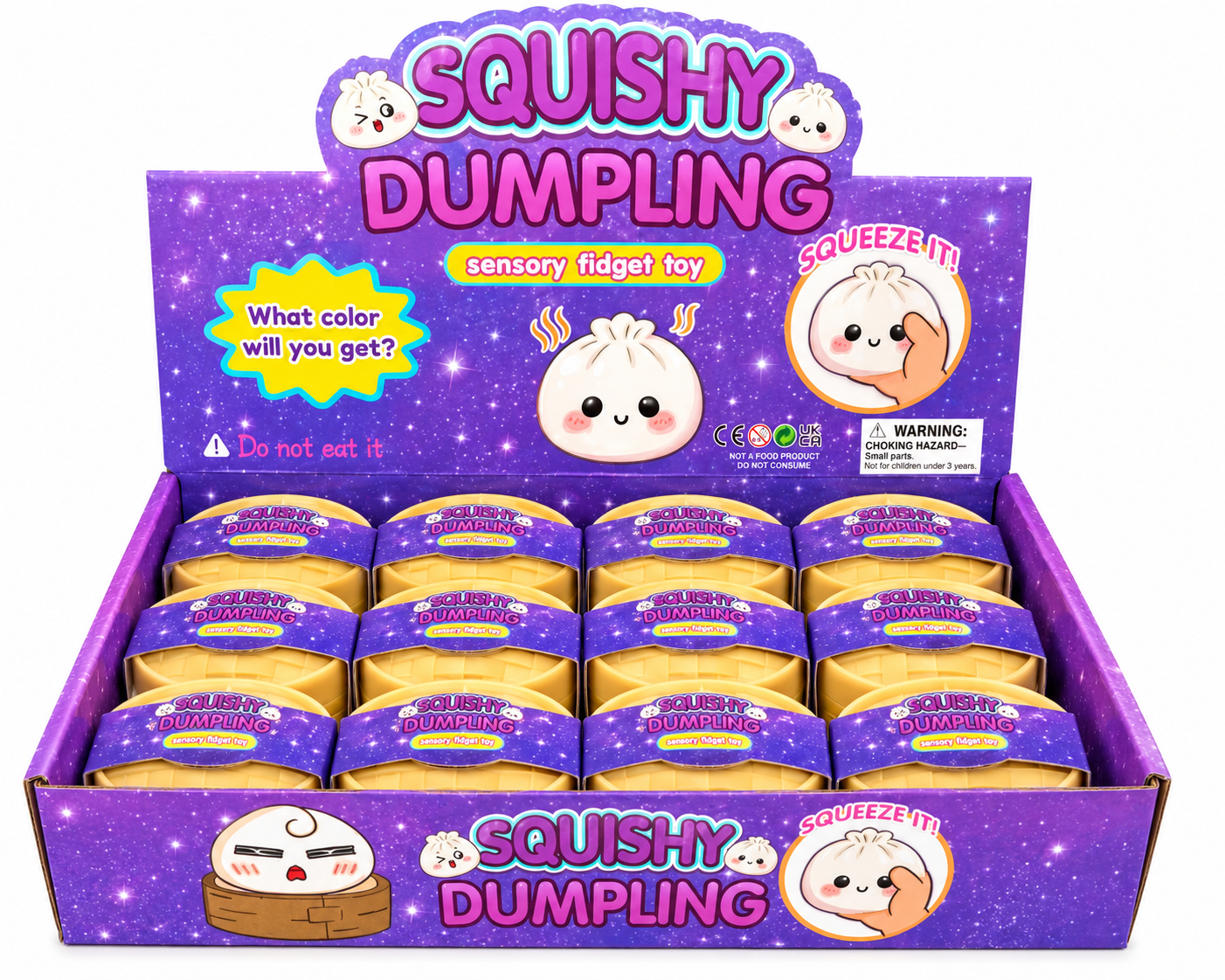 Mini Glitter Gel Bead Dumpling Squishy