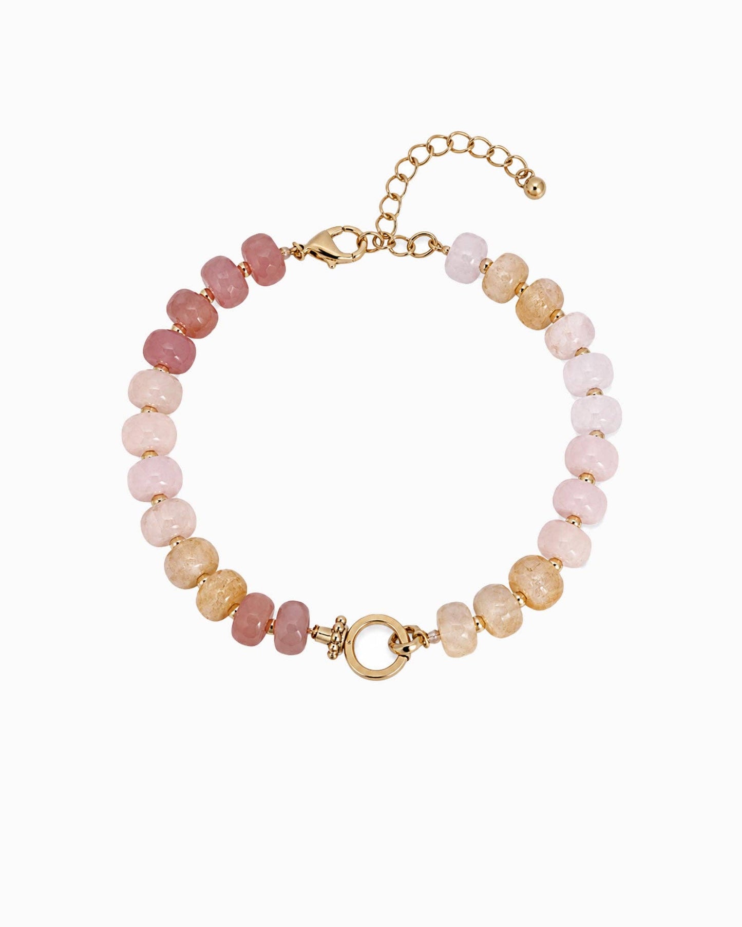 Autumn Marble Bead Clasp Bracelet: Multi Pink