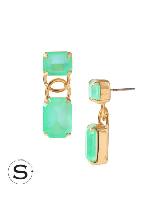 Studio Emerald-Cut Dangle Earrings - Green