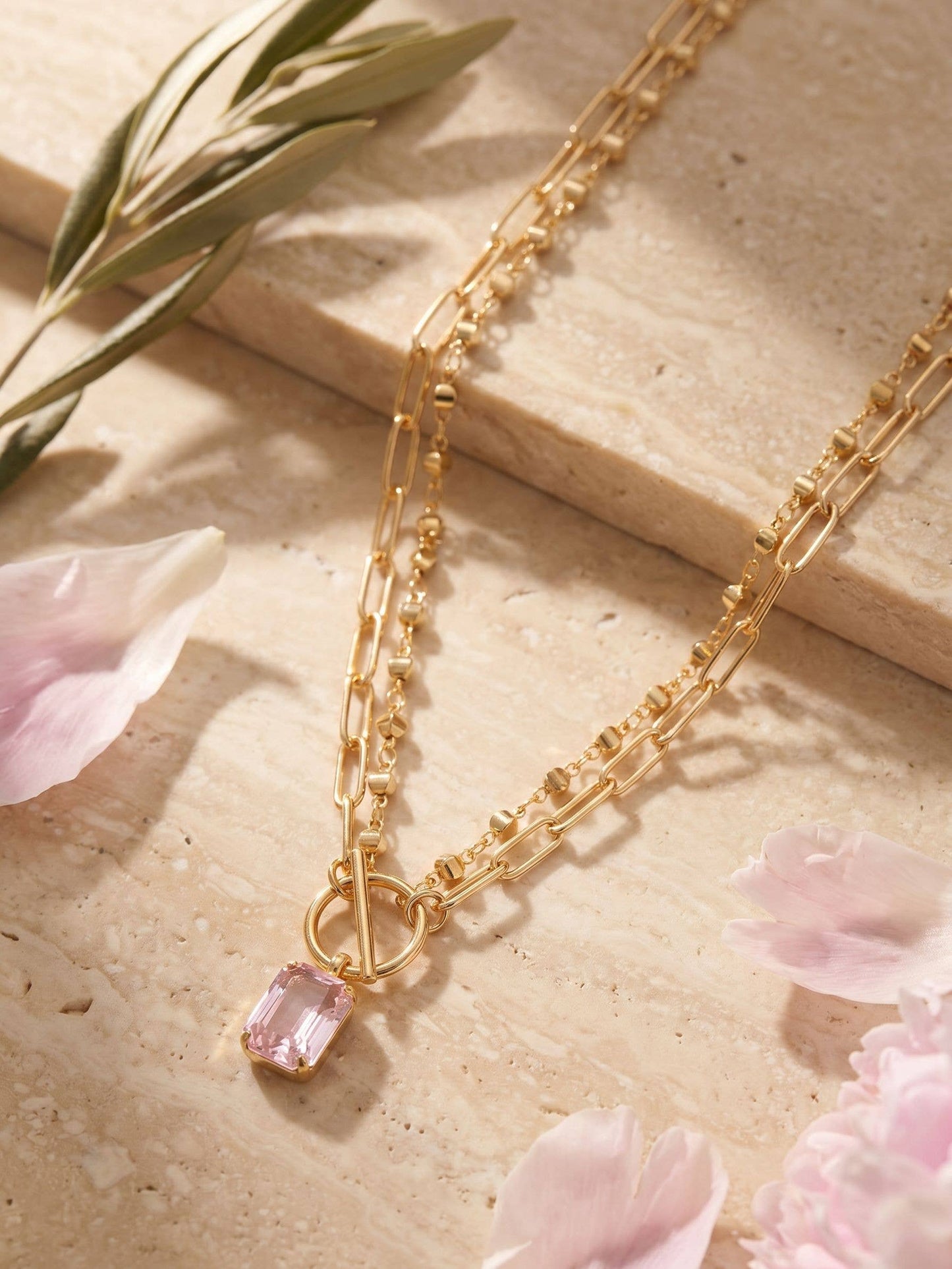 Studio Emerald-Cut Pendant Necklace - Pastel