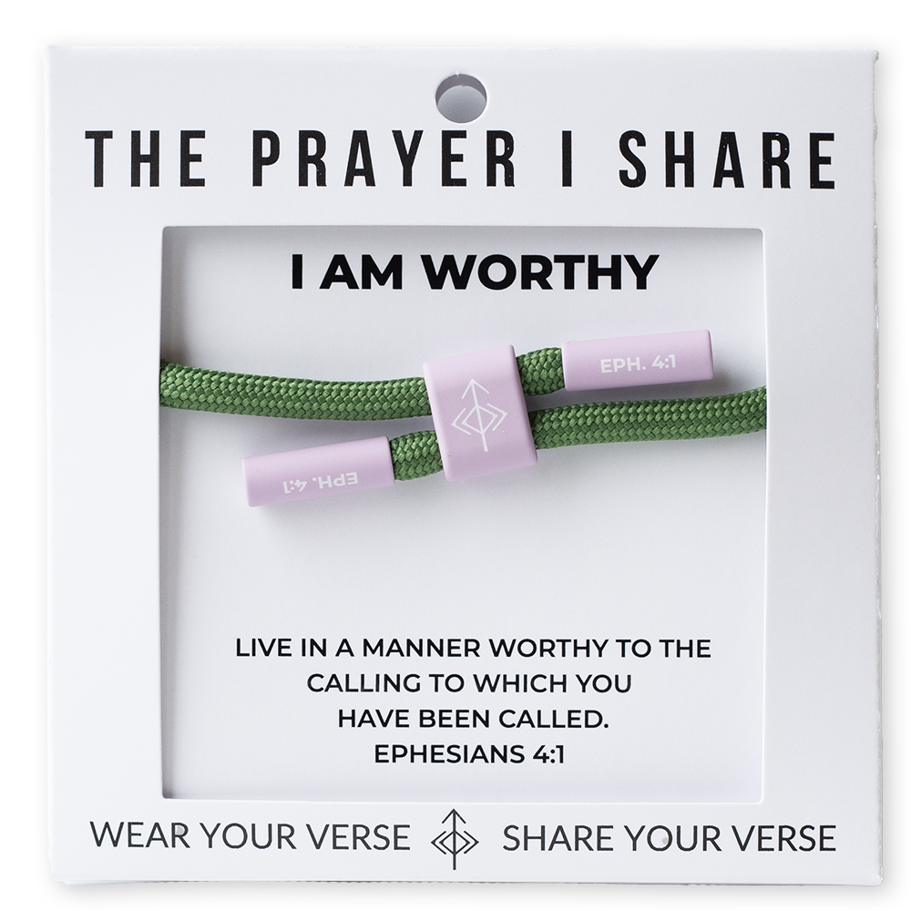 I AM WORTHY Bracelet, Christian Cord Bracelet