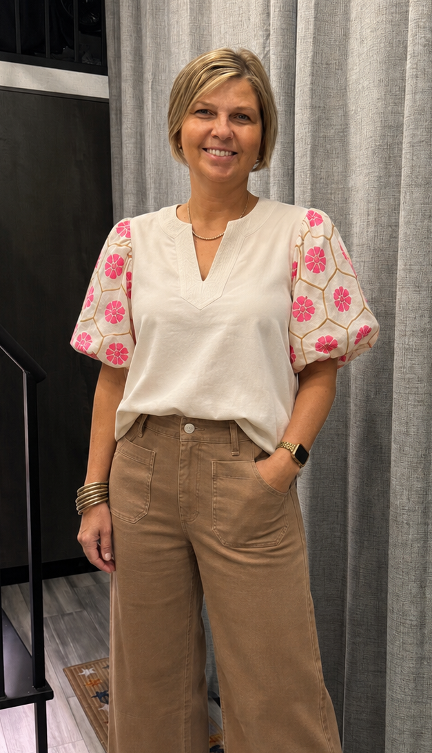 Autumn Romance Embroidered Blouse