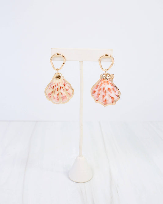 Palmyra Shell Dangle Earring Gold: Default