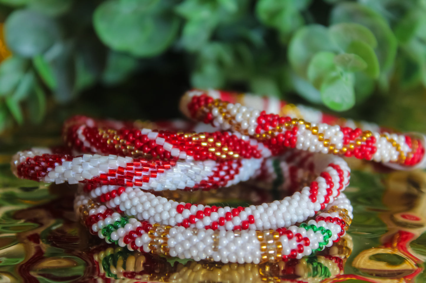 Holly Jolly Beaded Bracelets