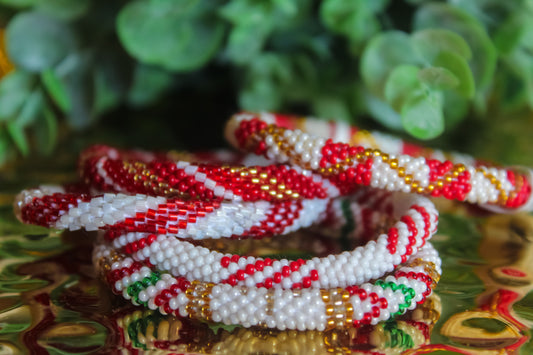 Holly Jolly Beaded Bracelets