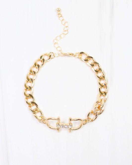 Olivia Double Horsebit Bracelet Gold: Pre Order