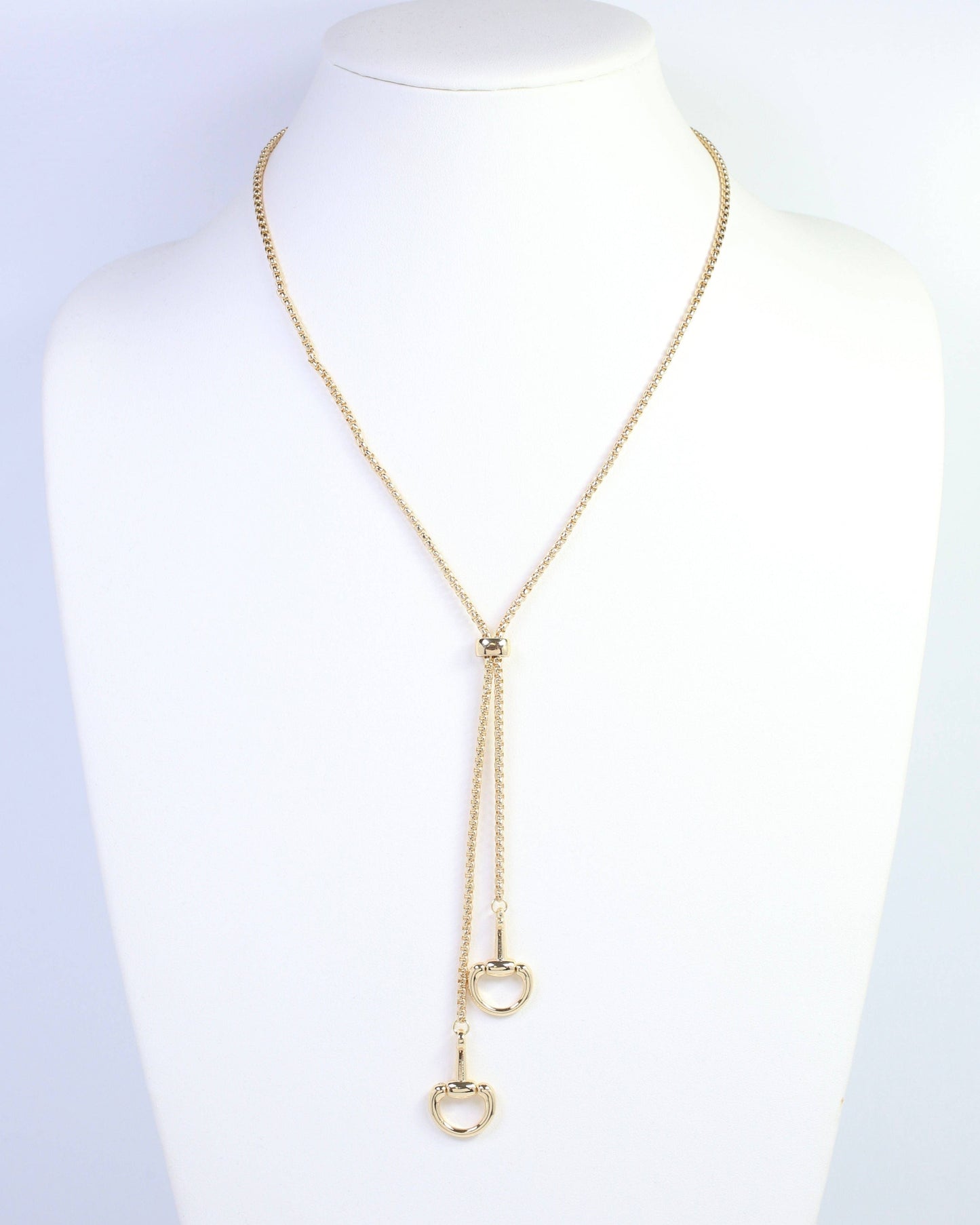 Frances Horsebit  Adjustable Chain Necklace Gold: Pre Order
