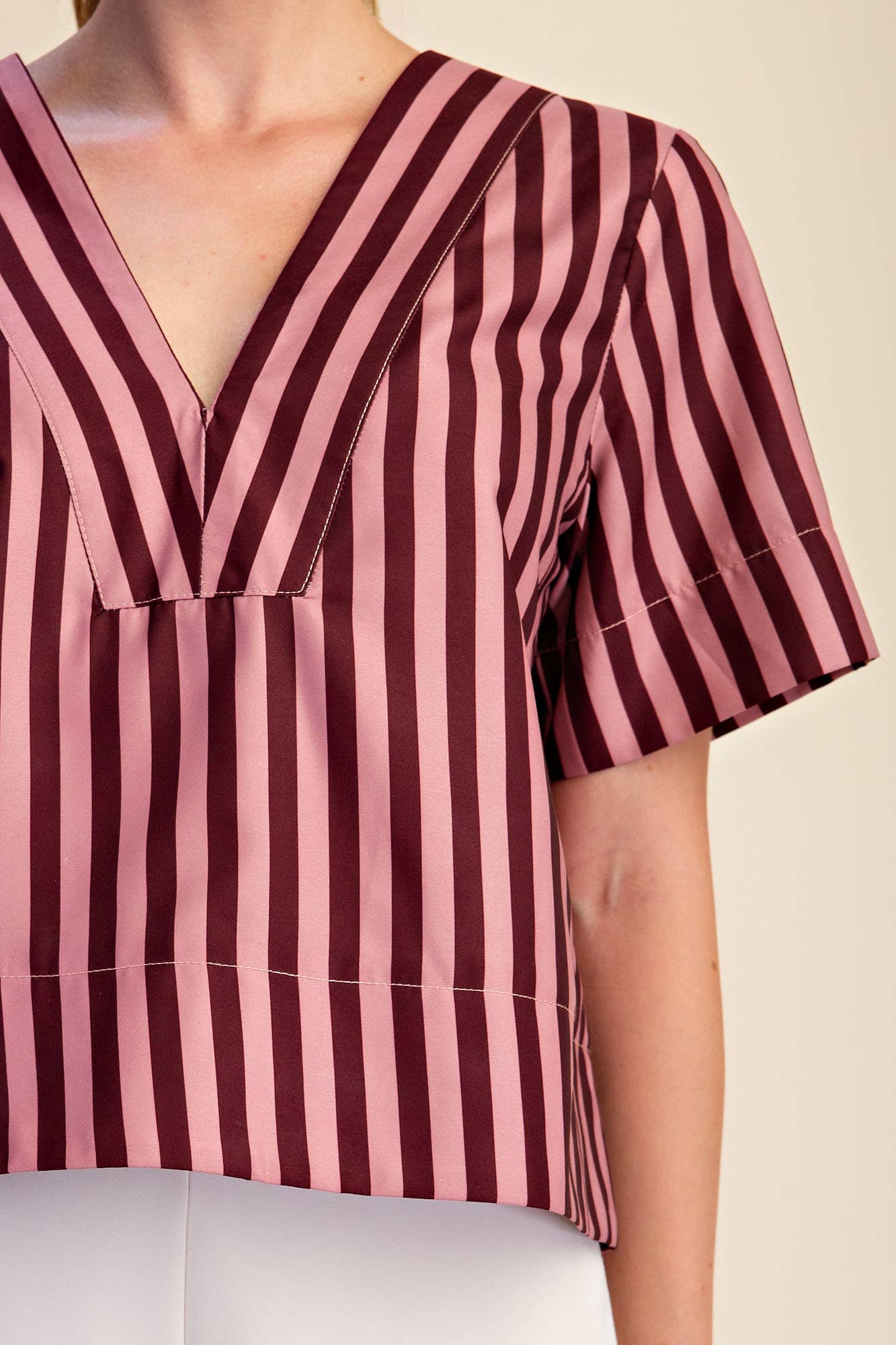The Rosé & Merlot Striped Blouse 🍷🌸