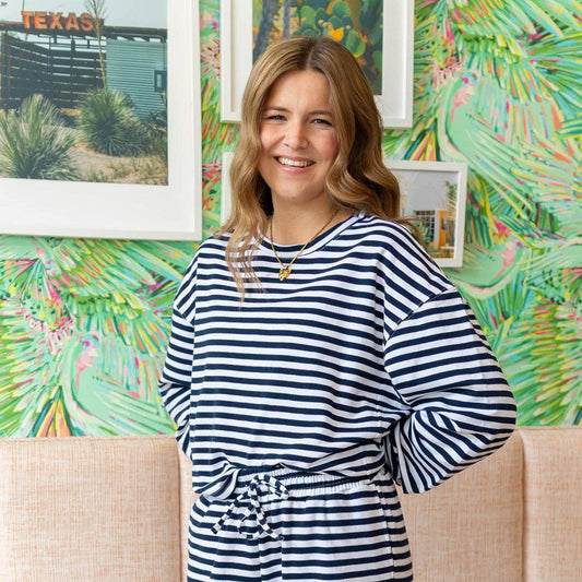 LULU MAC-STRIPE LONGSLEEVE TOP-NAVY: NAVY