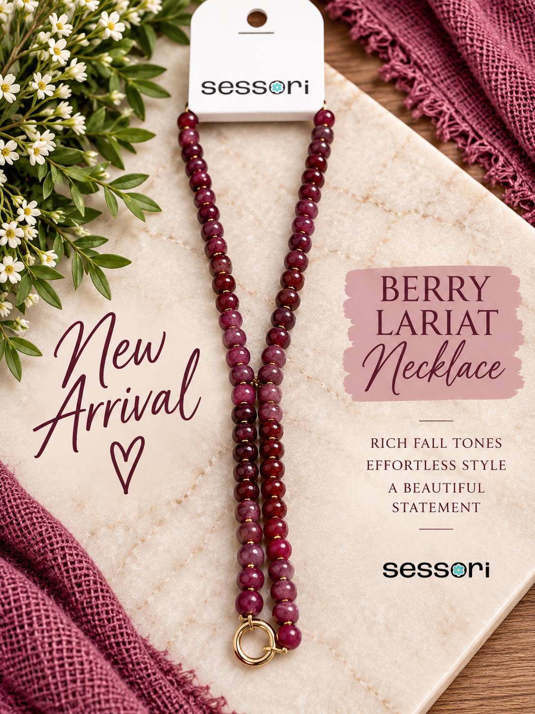 Berry Lariat Necklace 🍷💕