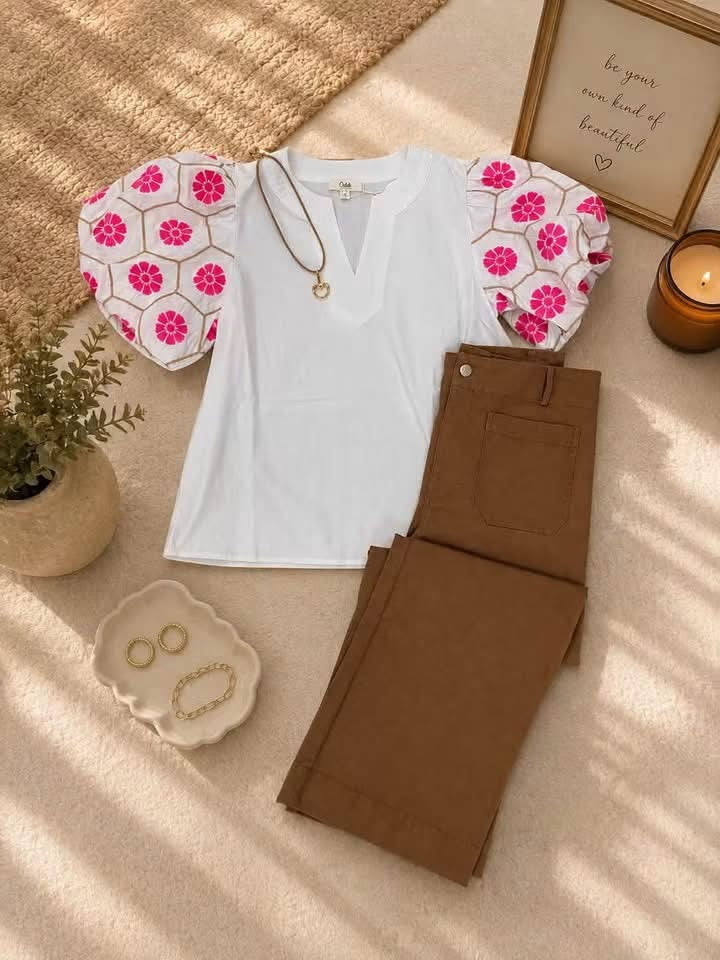Autumn Romance Embroidered Blouse