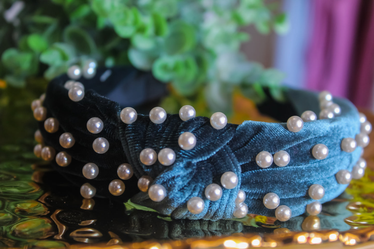 Fall Colored Velvet Knotted Headband