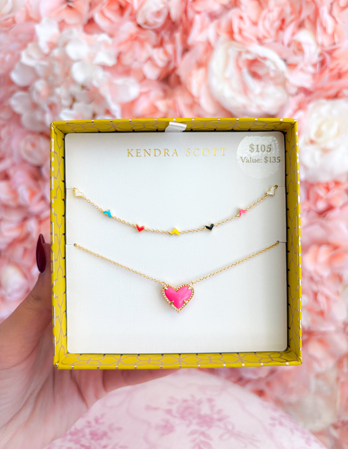 Ari Haven Enamel Heart Necklace Gift Set