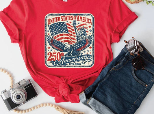 🇺🇸 PREORDER 🇺🇸
United States of America 250th Anniversary Tee ❤️🤍💙