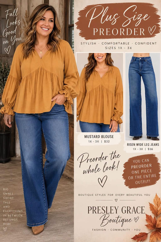 Plus Size Pre-Order Mustard Blouse