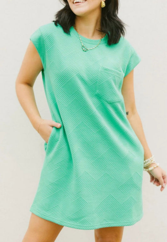 Green Textured Dress