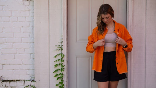 Orange Denim Shacket