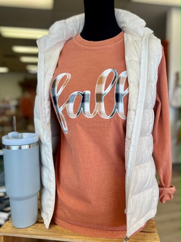 Long Sleeve Plaid Fall Tee