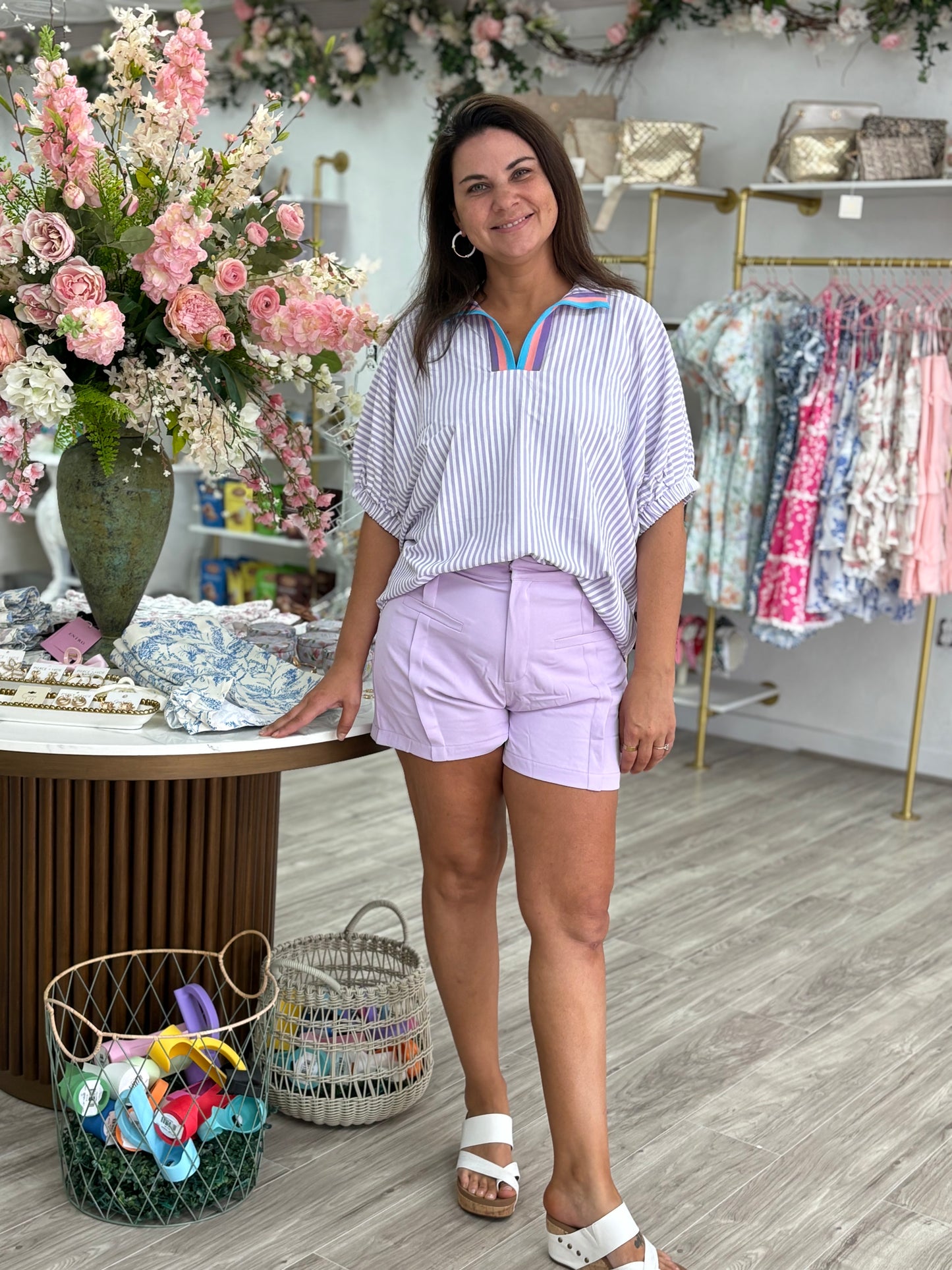 ENTRO Lavender Blouse