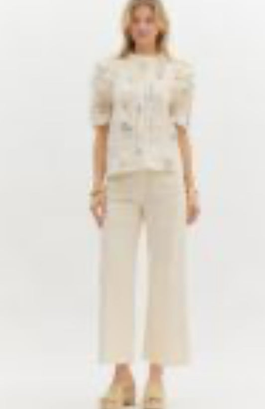Beige Floral Blouse