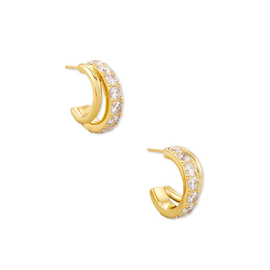 Kendra Scott Livy Huggie Earrings – Gold Metal