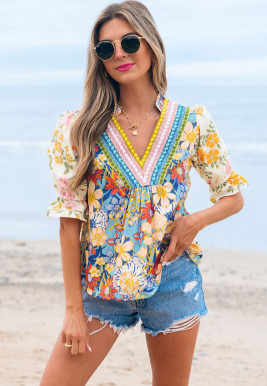 Multi Colored Floral Blouse