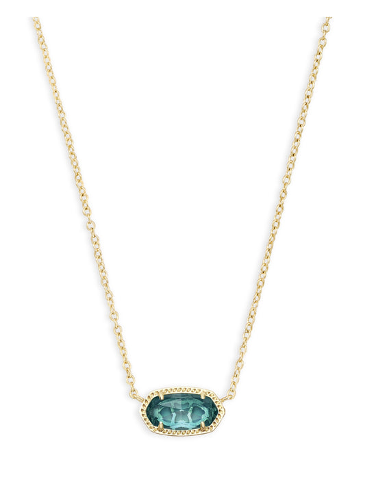 Elisa Short Pendant Necklace – Gold & London Blue