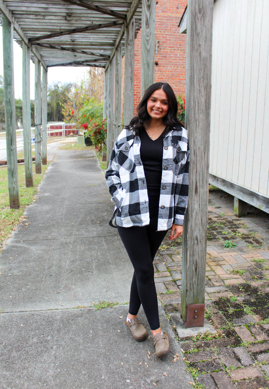 Black & White & Heather Gray Plaid