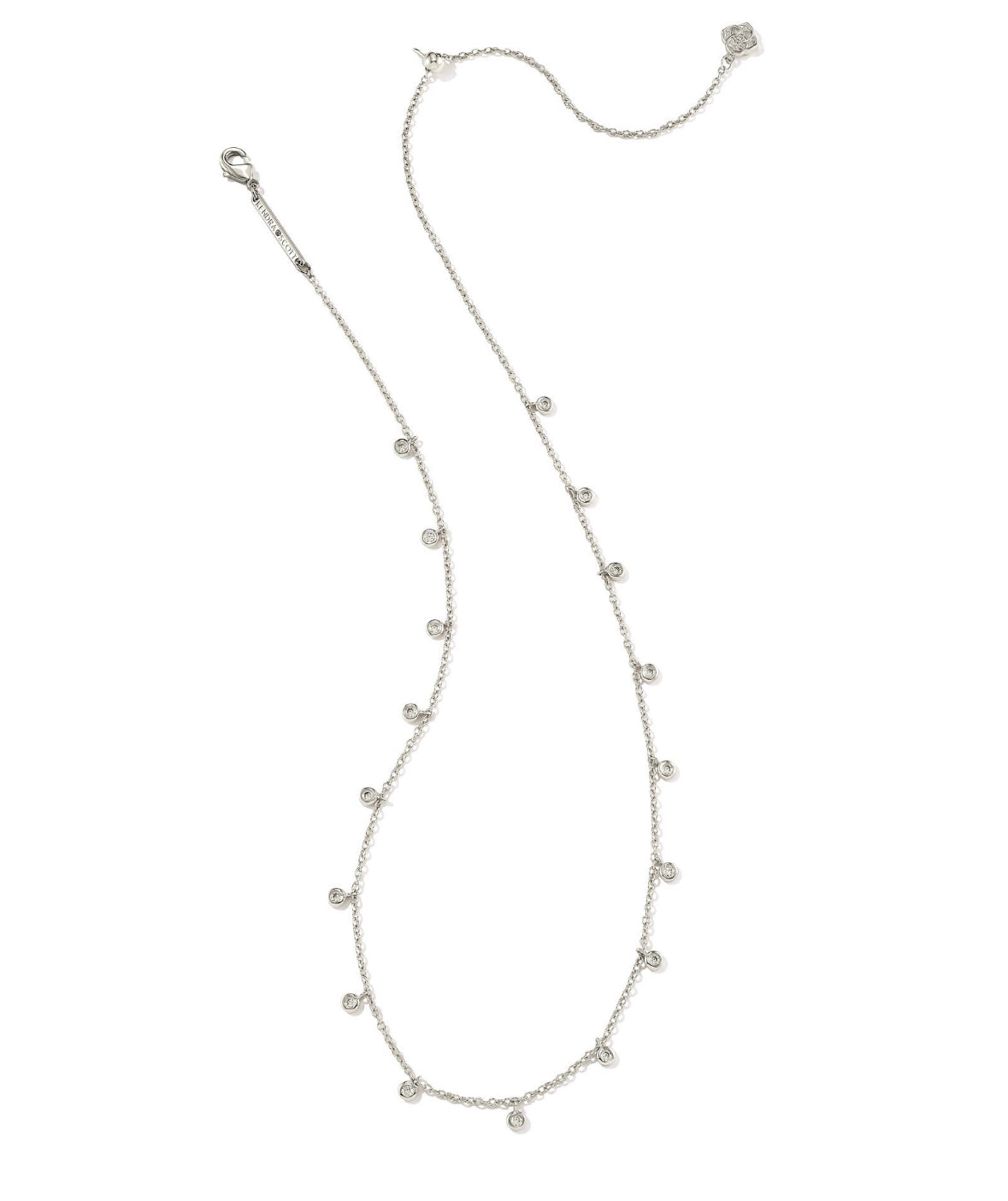 Amelia Chain Necklace – Rhodium Metal