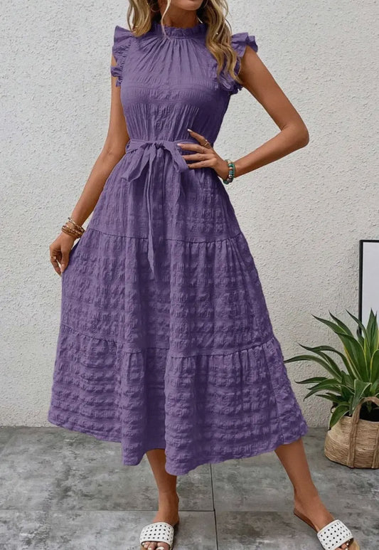 Purple Dress With String Belt
