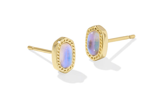 Kendra Scott Mini Ellie Stud Earrings – Gold Dichroic Glass