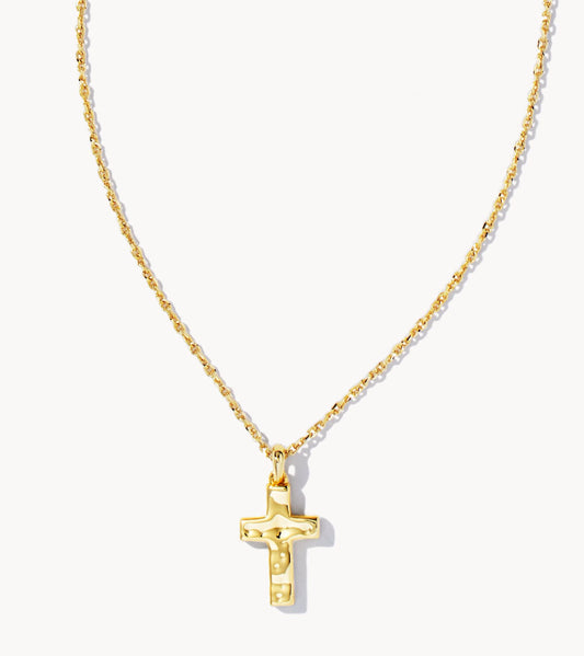 Cross Pendant Necklace – Gold Metal