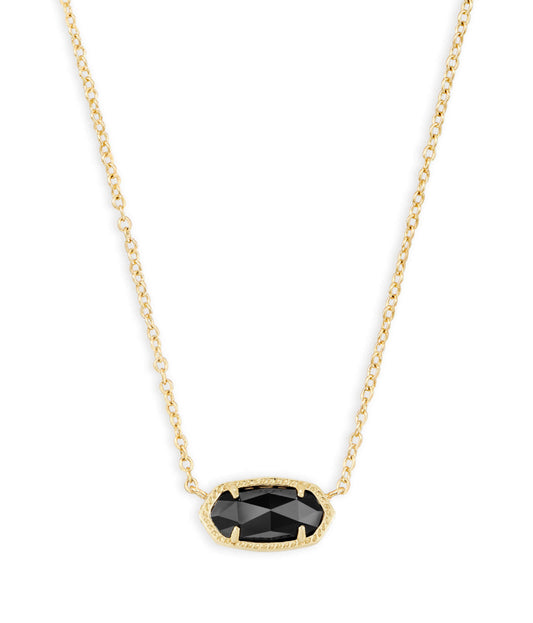 Elisa Short Pendant Necklace – Gold & Black