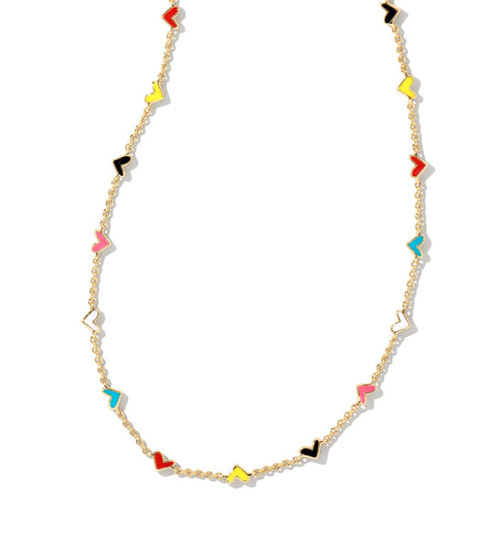 Haven Heart Strand Necklace – Gold & Multi Mix