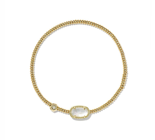GRAYSON STRETCH BRACELET GOLD IVORY MOTHER OF PEARL