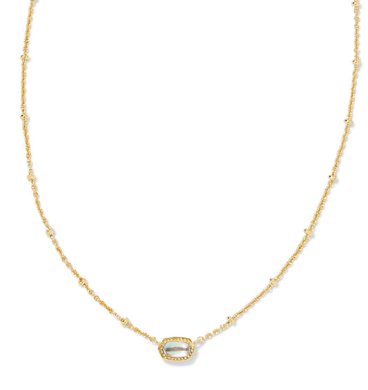 Mini Elisa Satellite Short Pendant Necklace – Gold & Dichroic Glass