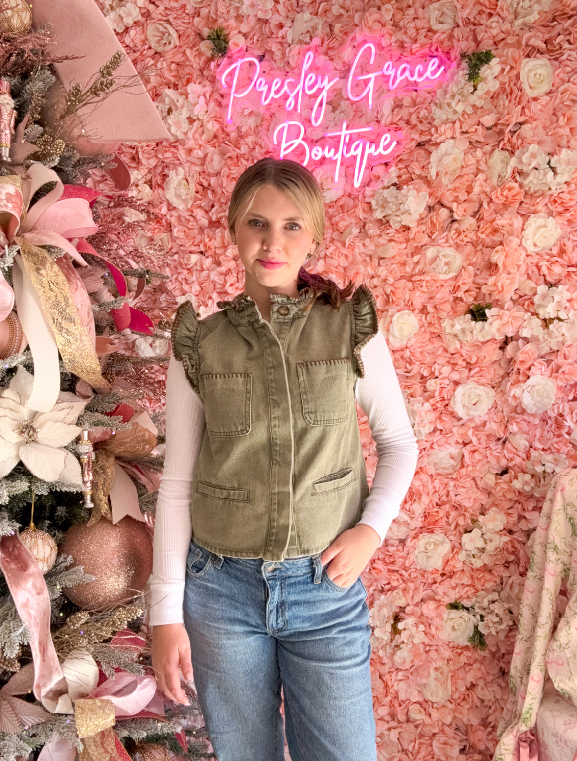 Green Denim Vest
