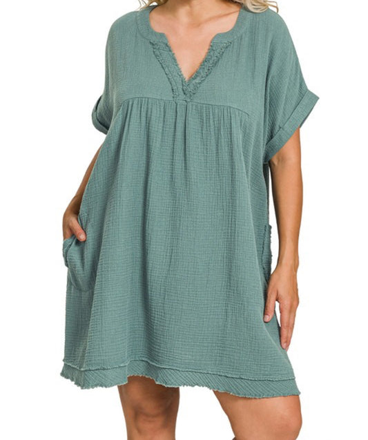 Plus Size Ash Jade V Neck Dress
