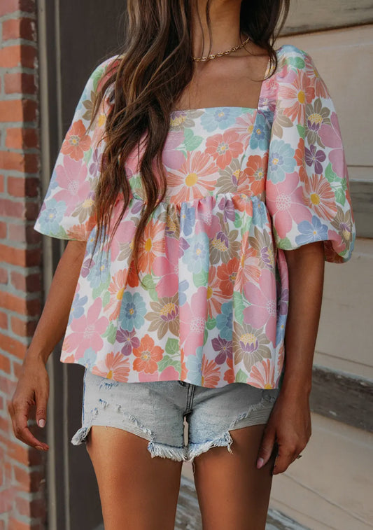 Floral Babydoll Blouse