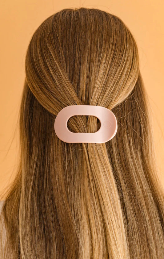 Pearly Pink Flat Round Medium Clip
