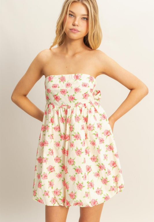Floral Strapless Mini Dress