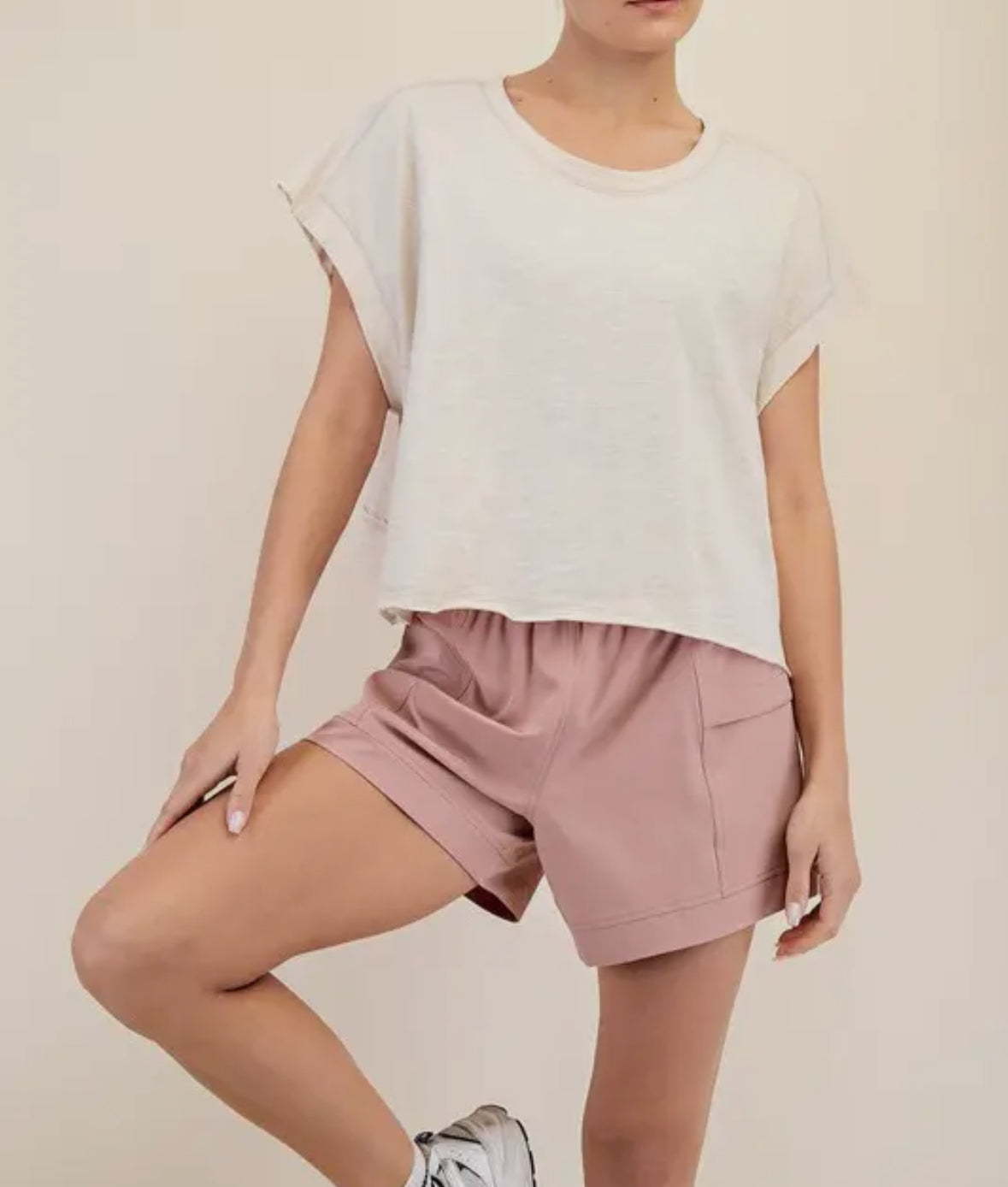 Sand Beige Open Back Top