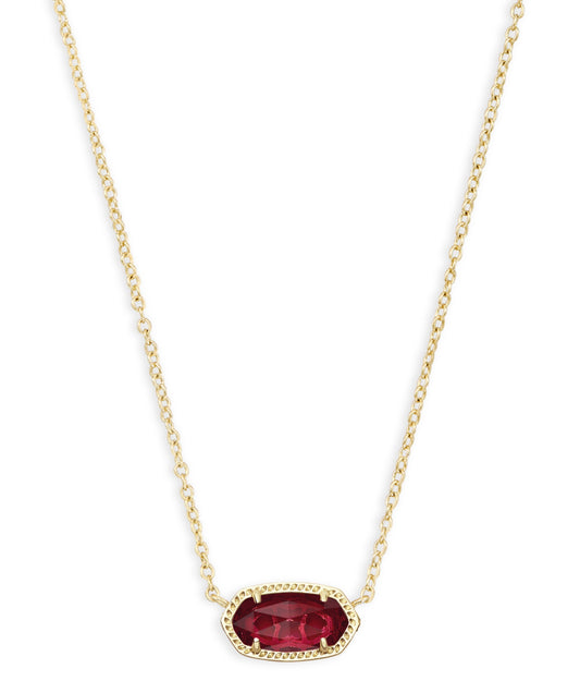 Elisa Short Pendant Necklace – Gold & Clear Berry