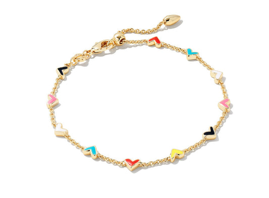 HAVEN HEART DELICATE CHAIN BRACELET GOLD MULTI MIX